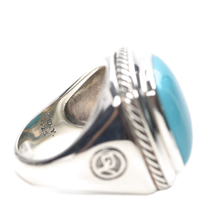 David Yurman Sterling Silver Turquoise 17mm Albion Ring 57 8 5 of 5