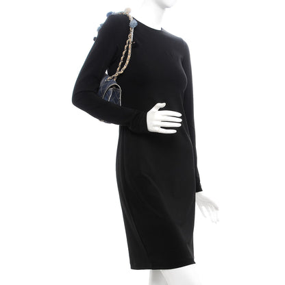 Chanel Denim Quilted Jumbo Pompom Flap Dark Blue 3 of 11