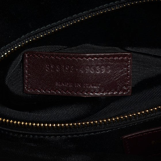 Smooth Calfskin Large Letters Fold-Over Clutch Burgundy
