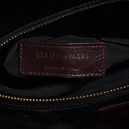 Saint Laurent Smooth Calfskin Large Letters Fold-Over Clutch Burgundy 7 of 16