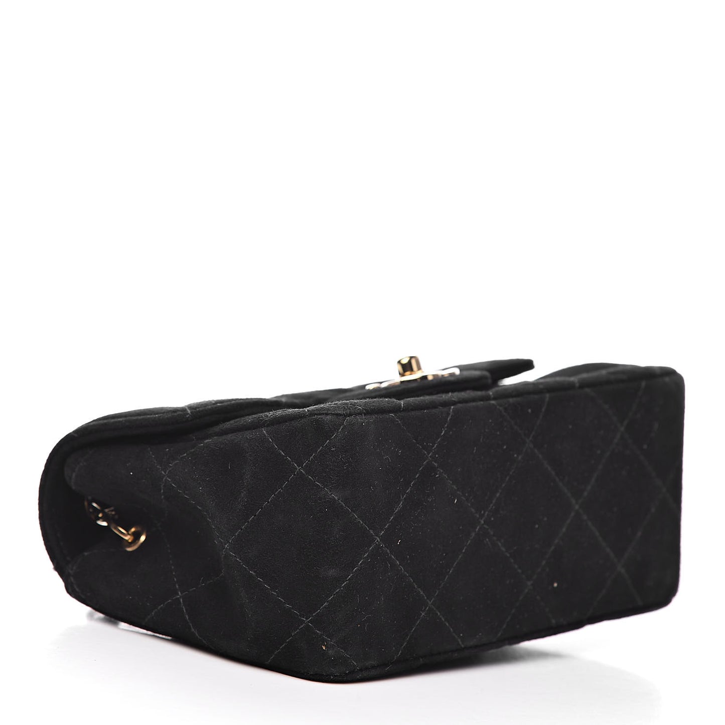 Velvet Quilted Extra Mini Rectangular Flap Black