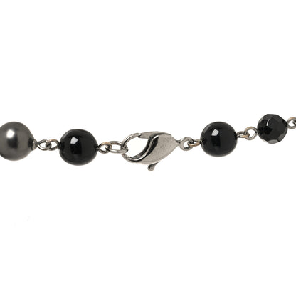 Chanel Ruthenium Pearl Beaded CC Long Necklace Black 4 of 4
