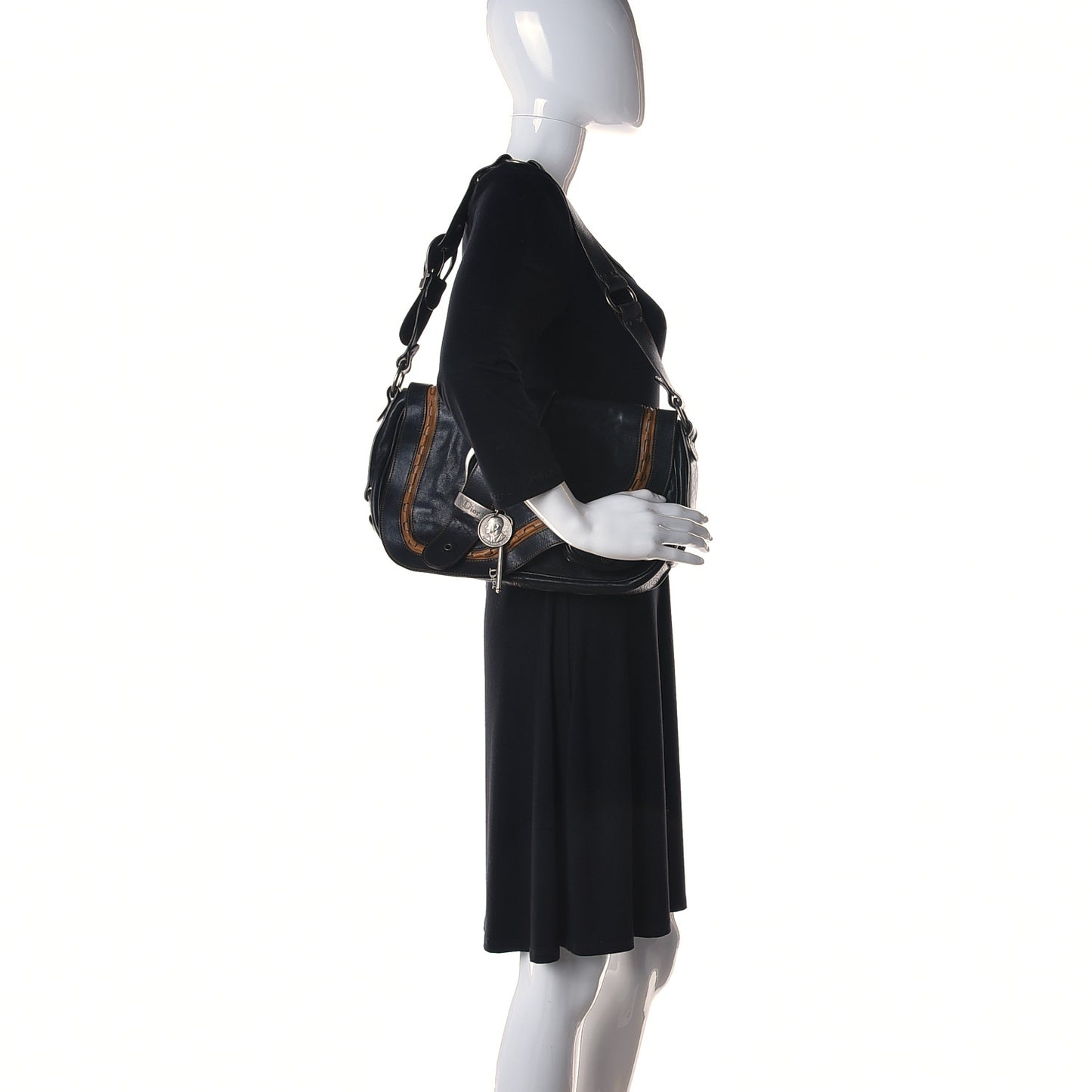 Calfskin Medium Gaucho Double Saddle Bag Black