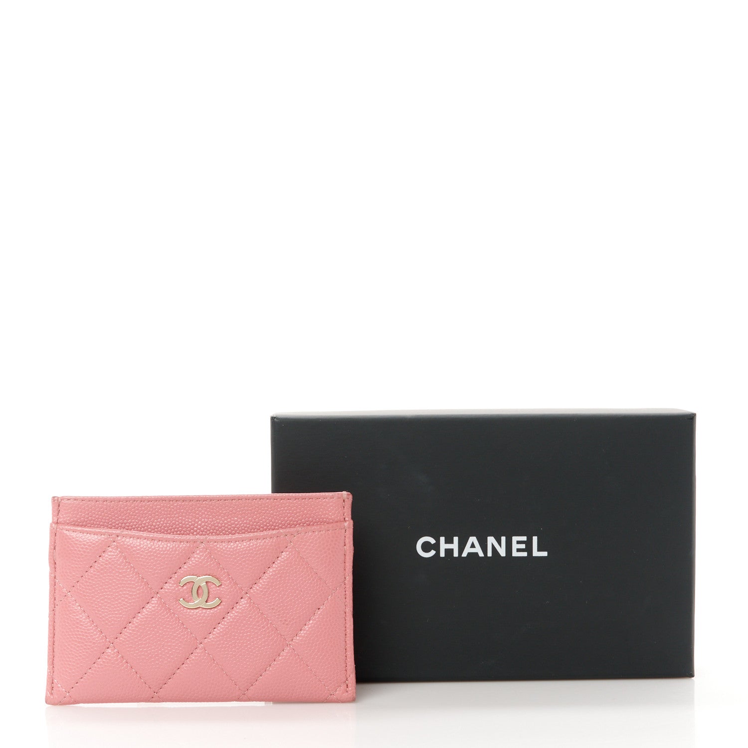 Chanel Caviar Quilted Card Holder Pink 10 of 10