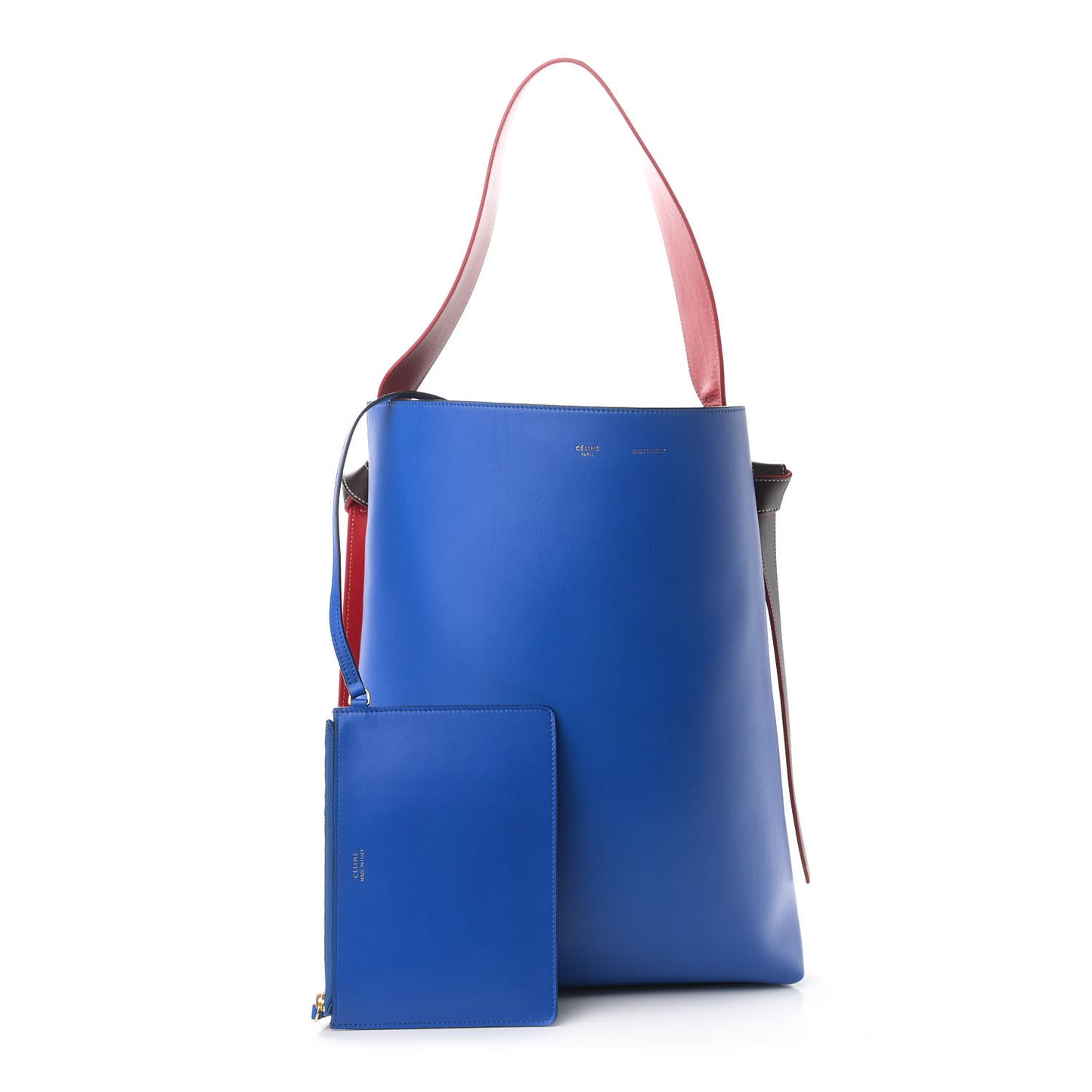 Shiny Smooth Calfskin Small Twisted Cabas Bright Blue