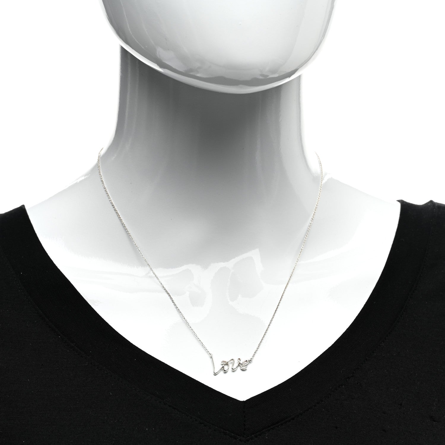 Tiffany Sterling Silver Paloma Picasso Graffiti Love Pendant Necklace 2 of 4
