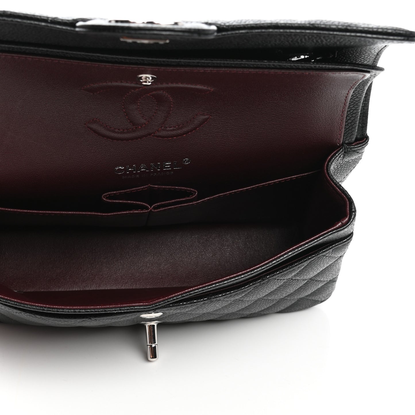 Caviar Quilted Small Double Flap Black