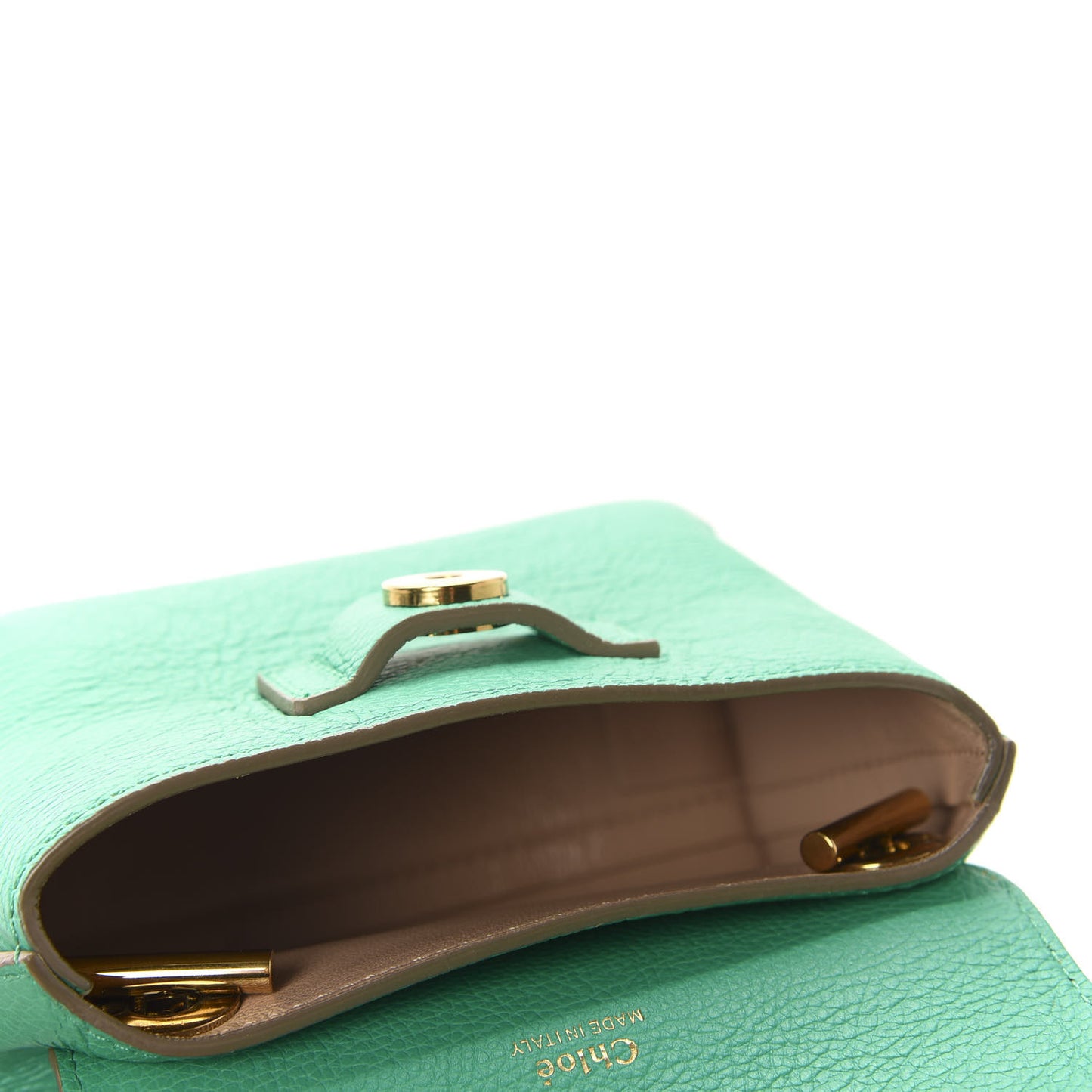 Calfskin Mini Clare Shoulder Bag Green Turquoise