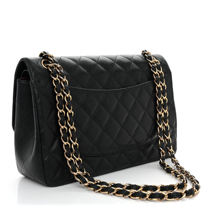 Chanel Caviar Quilted Jumbo Double Flap Black 3 of 14