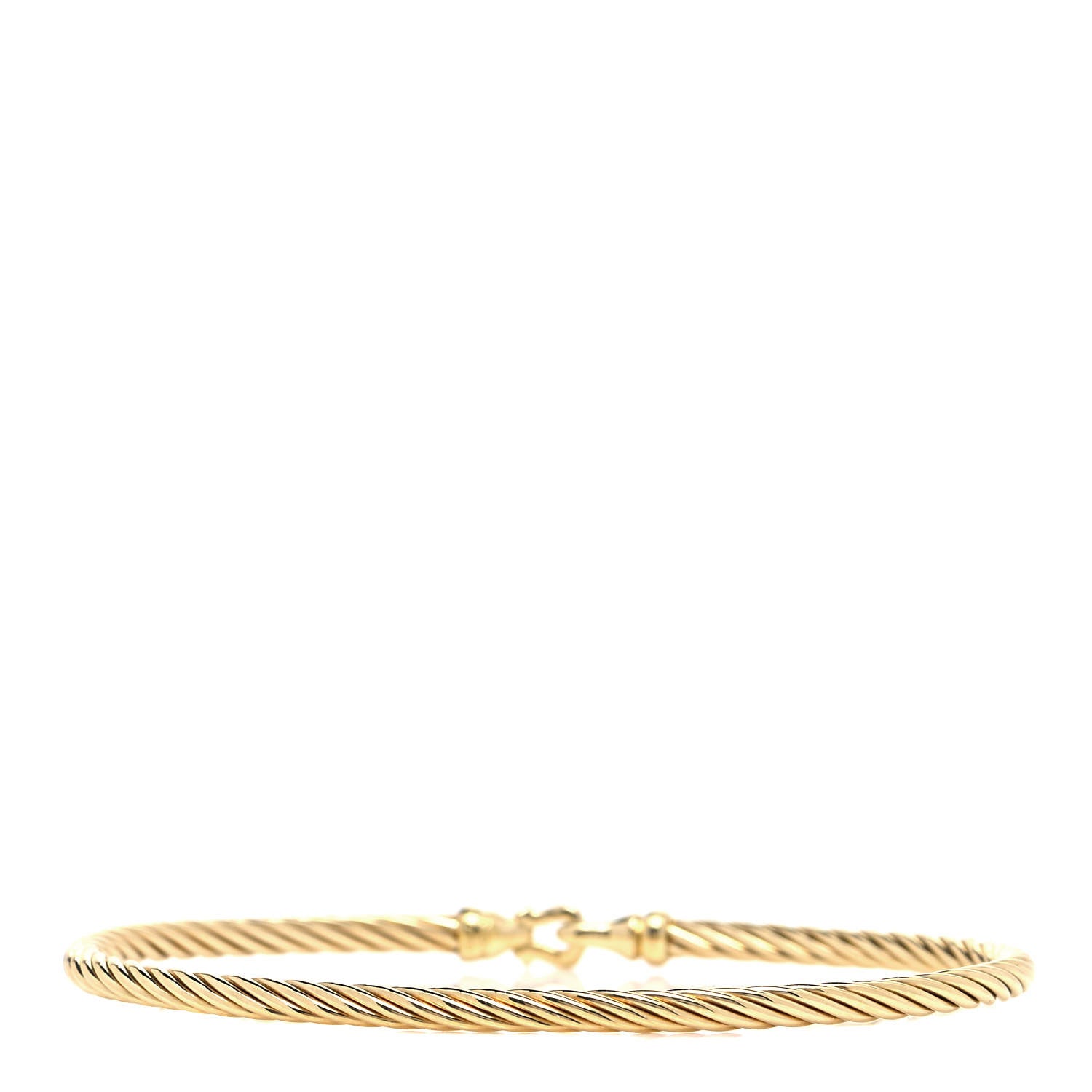 David Yurman 18K Yellow Gold 3mm Cable Buckle Bracelet 3 of 5