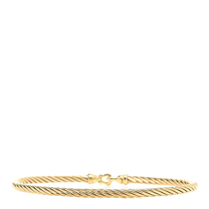 David Yurman 18K Yellow Gold 3mm Cable Buckle Bracelet 3 of 5