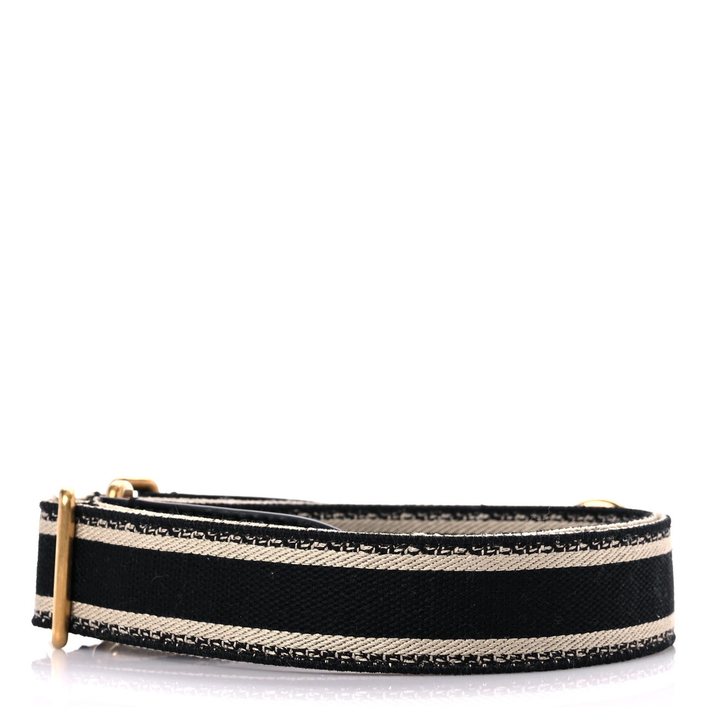 Canvas Embroidered Shoulder Strap Black