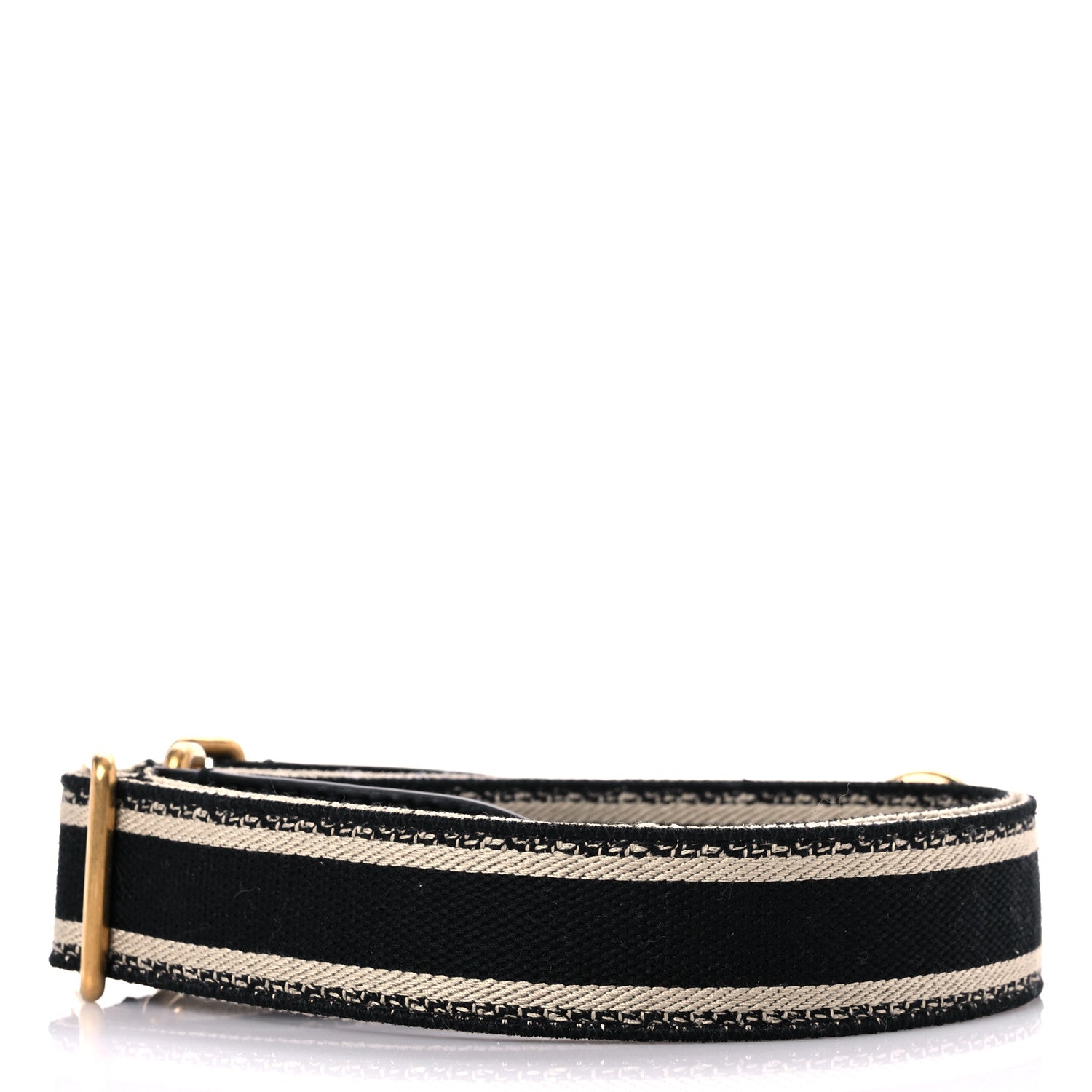 Christian Dior Canvas Embroidered Shoulder Strap Black 2 of 5
