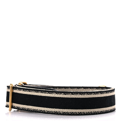 Christian Dior Canvas Embroidered Shoulder Strap Black 2 of 5