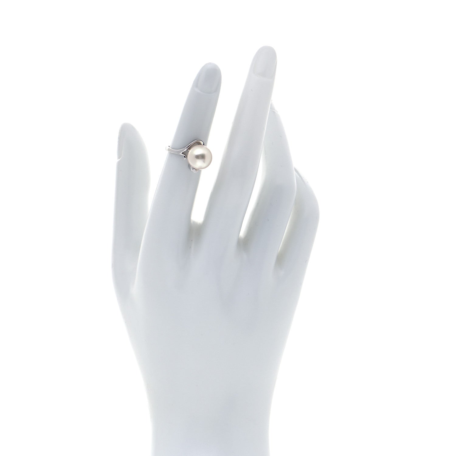 Mikimoto 14K White Gold Akoya Pearl 9.5mm Ring 48 4.5 2 of 5