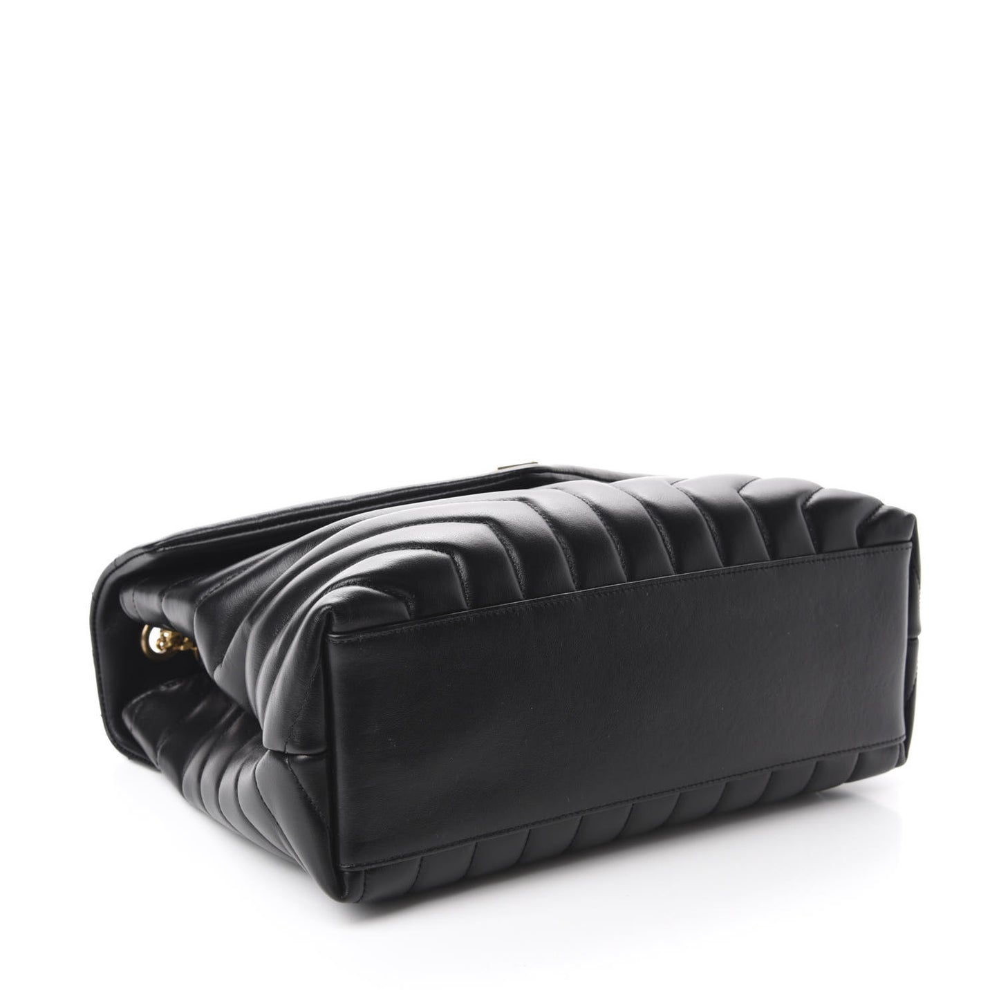 Calfskin Y Quilted Monogram Medium Loulou Chain Satchel Black
