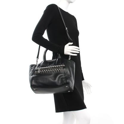 Miu Miu Soft Calf Studded Top Handle Bag Nero Black 2 of 7