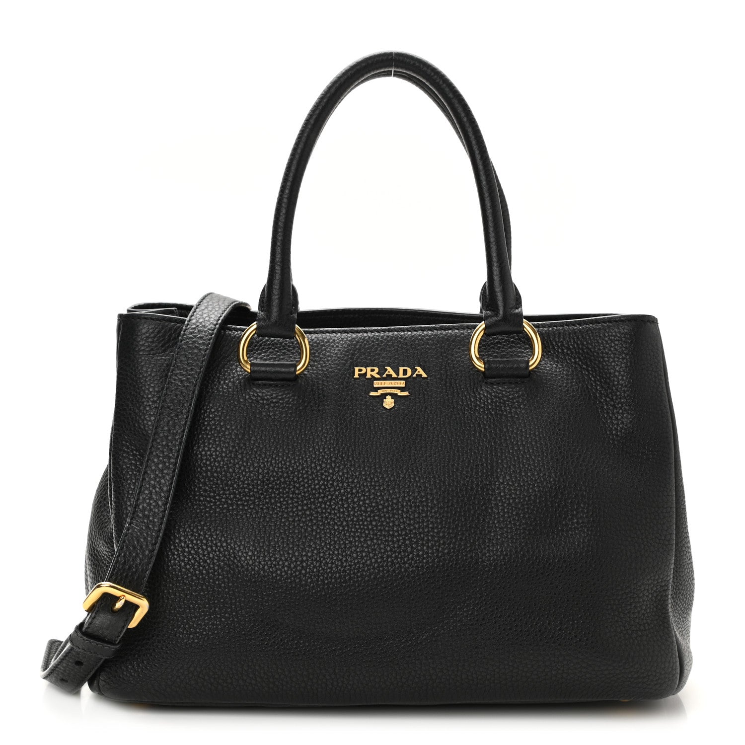 Prada Vitello Daino Shopping Tote Black 1 of 9