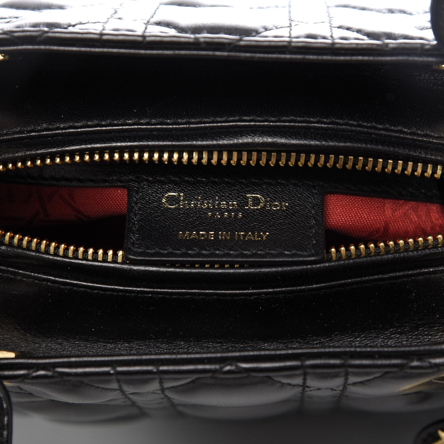Lambskin Cannage Medium Lady Dior Black