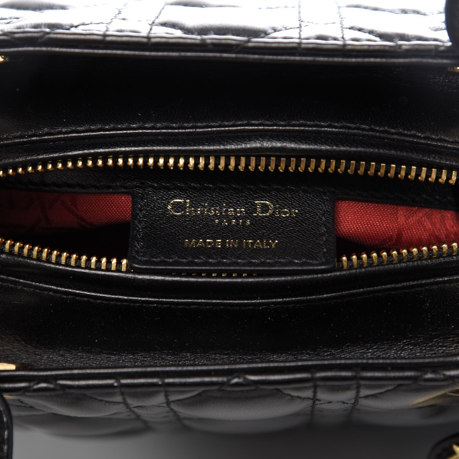 Christian Dior Lambskin Cannage Medium Lady Dior Black 6 of 13