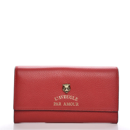 Gucci Calfskin Animalier Continental Wallet Red 1 of 7