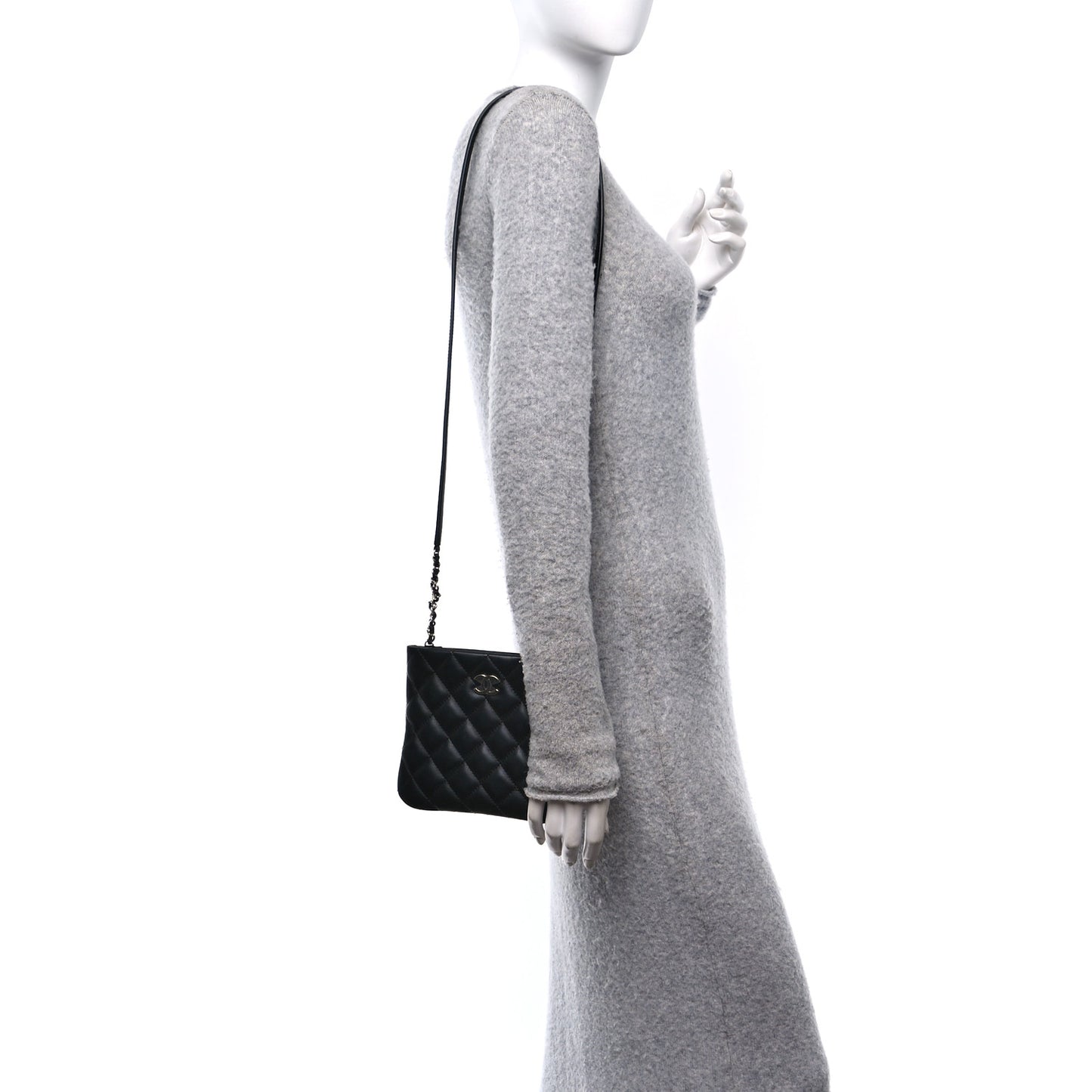 Lambskin Quilted Crossbody Bag Black