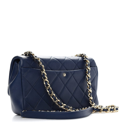 Chanel Lambskin Quilted Resin Bi-Color Chain Flap Bag Navy 2 of 9