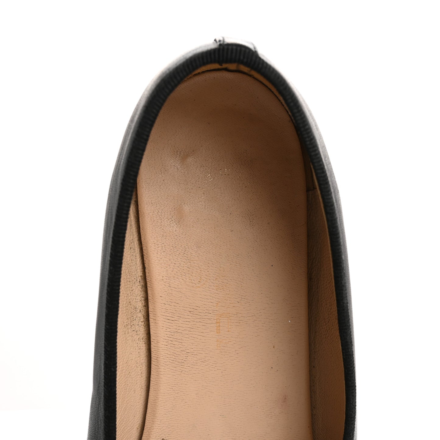 Lambskin Patent Cap Toe Ballerina Flats 39 Black