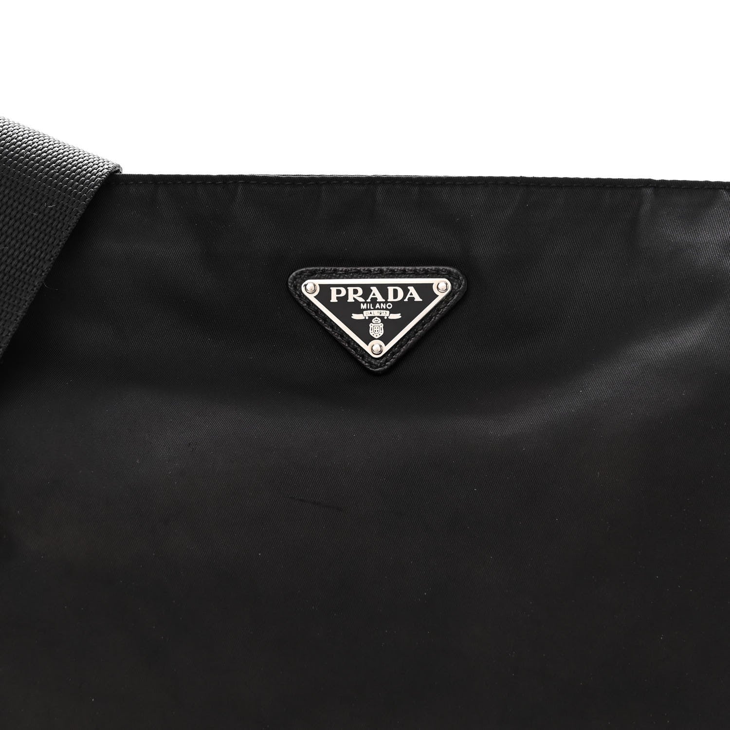 Prada Nylon Saffiano Flat Messenger Bag Black 7 of 9