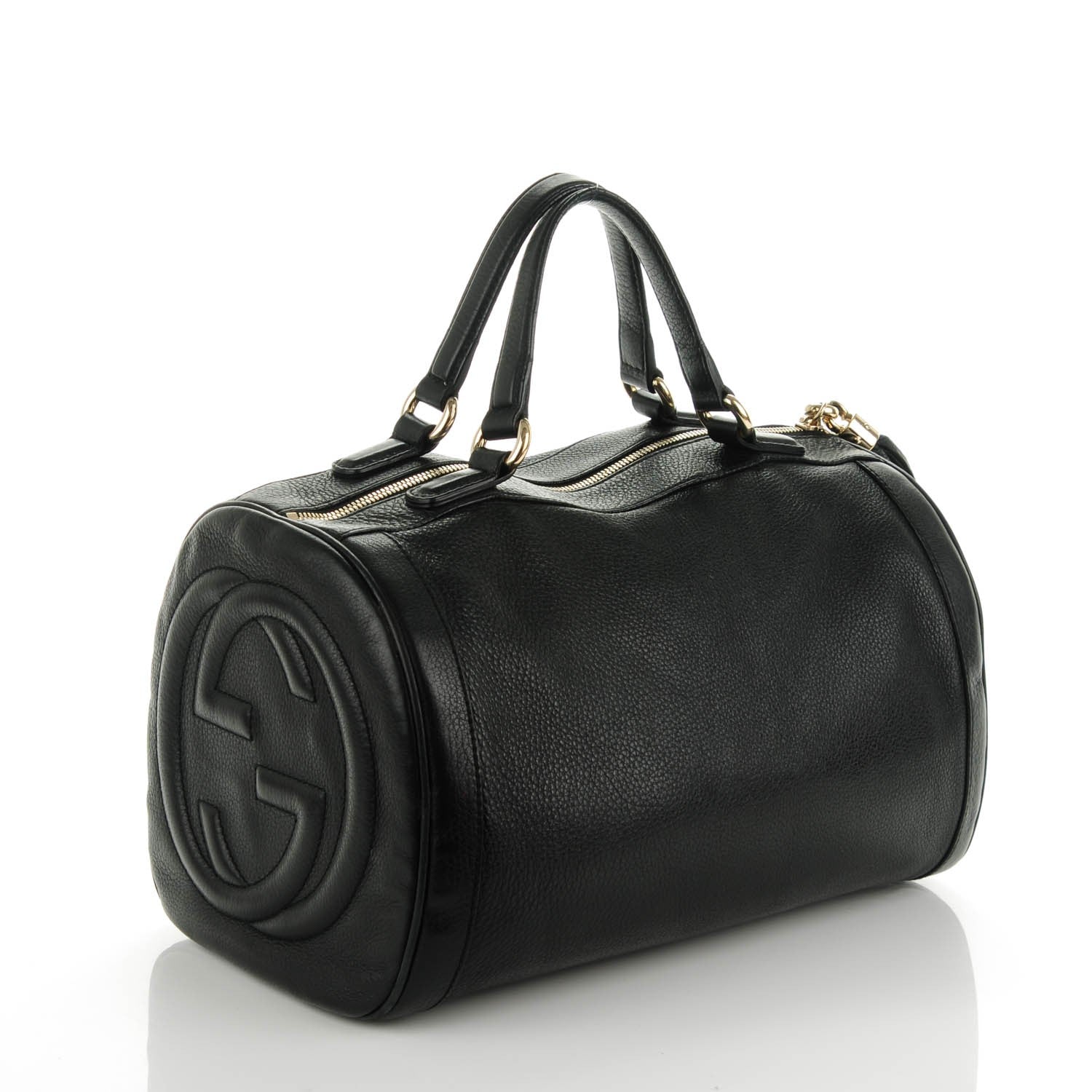 Gucci Pebbled Calfskin Medium Soho Boston Black 3 of 8
