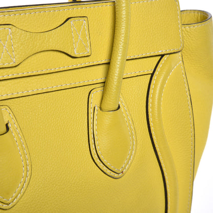 Celine Drummed Calfskin Micro Luggage Citron 17 of 19