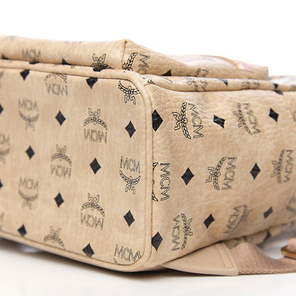 MCM Visetos Small Studded Stark Rabbit Backpack Beige 7 of 9