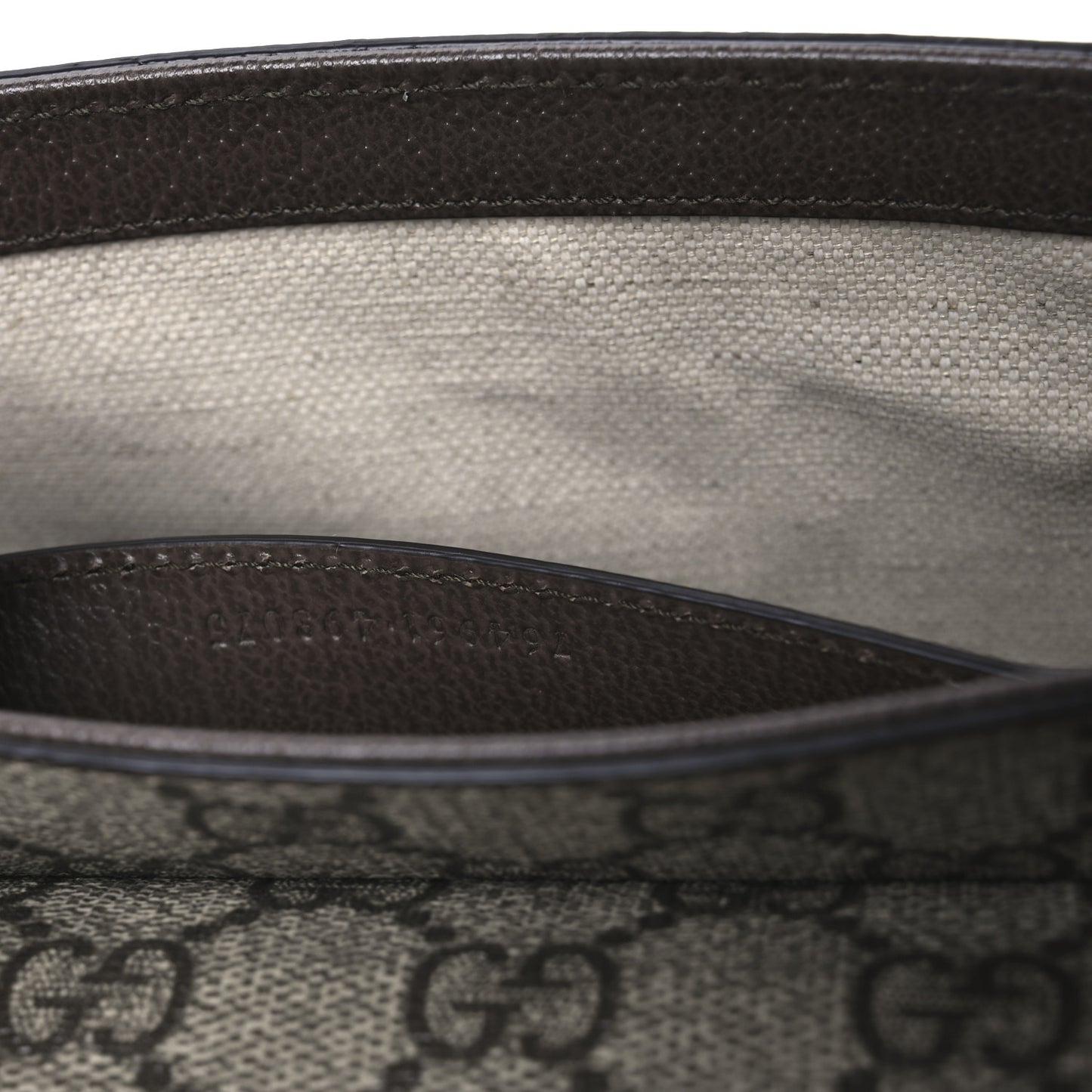 GG Supreme Monogram Textured Dollar Calfskin Web Mini Ophidia Envelope Shoulder Bag Beige Ebony New Acero