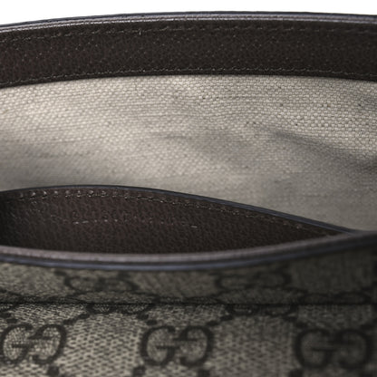 Gucci GG Supreme Monogram Textured Dollar Calfskin Web Mini Ophidia Envelope Shoulder Bag Beige Ebony New Acero 6 of 10