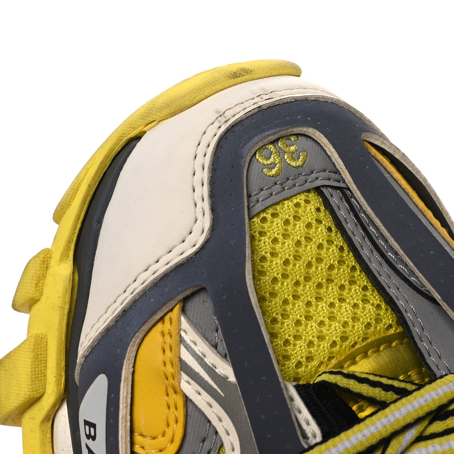 Balenciaga Mesh Nylon Mens Track Sneakers 36 Yellow Black White 11 of 13