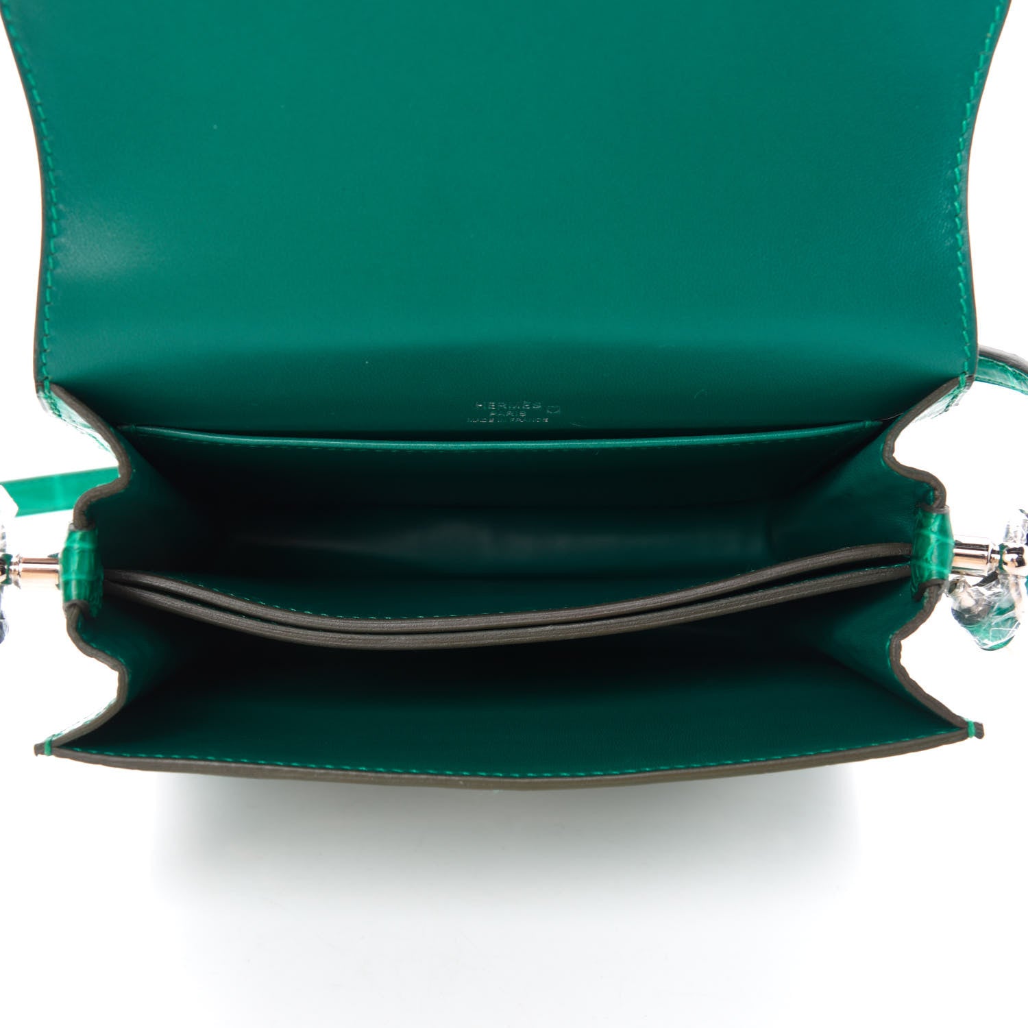 Hermes Matte Alligator Mini Sac Roulis Malachite 5 of 20