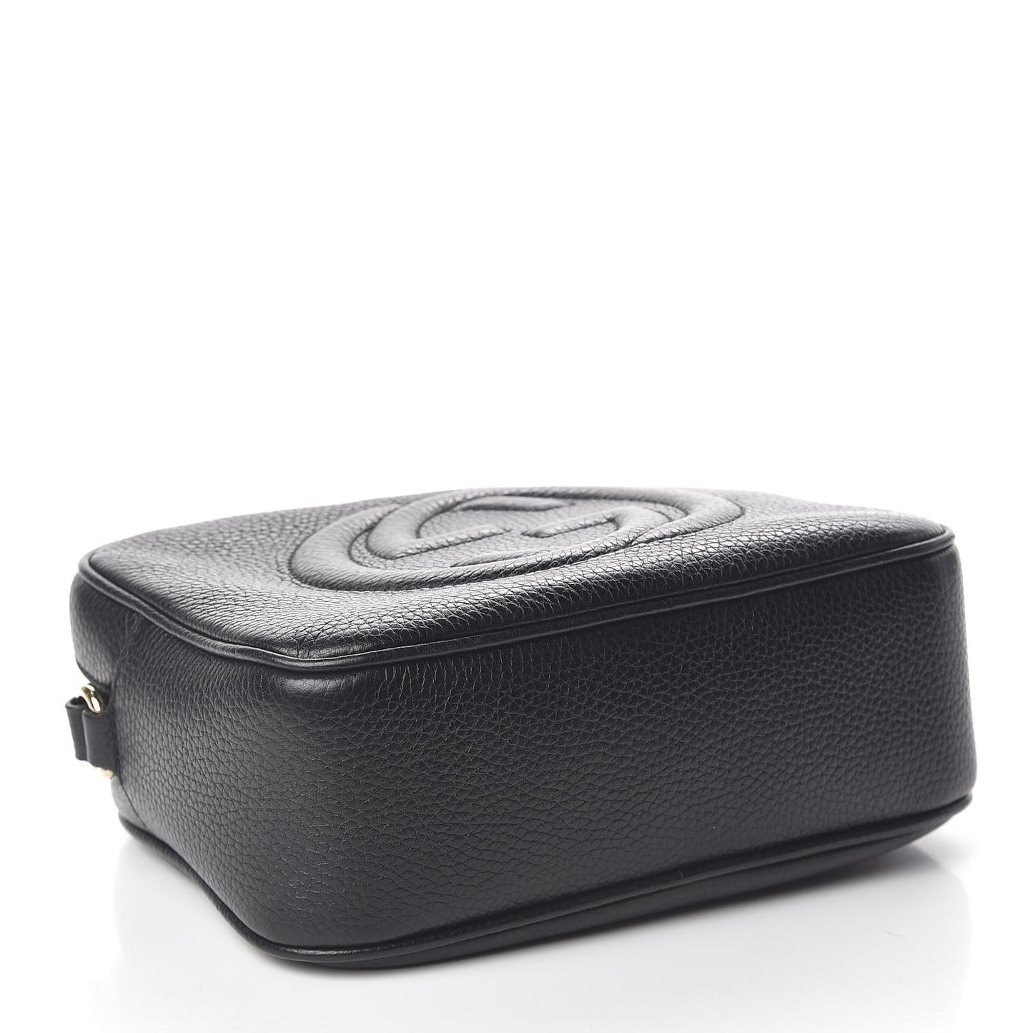 Pebbled Calfskin Small Soho Disco Bag Black