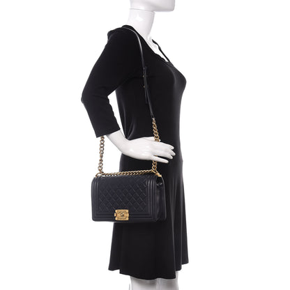 Chanel Lambskin Quilted Medium Boy Flap Dark Navy 2 of 9