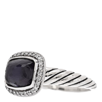 David Yurman Sterling Silver Diamond Black Orchid 10mm Noblesse Ring 56 7.5 4 of 6