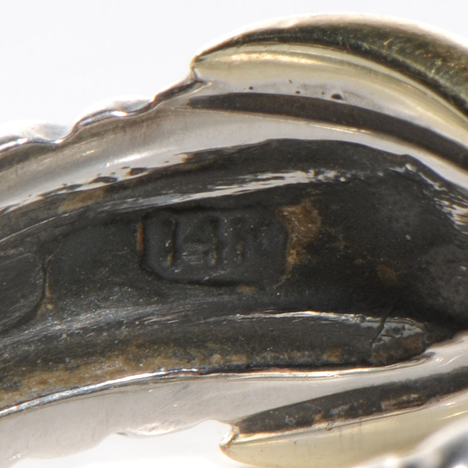 Sterling Silver 14k Yellow Gold X Crossover Ring 6.5