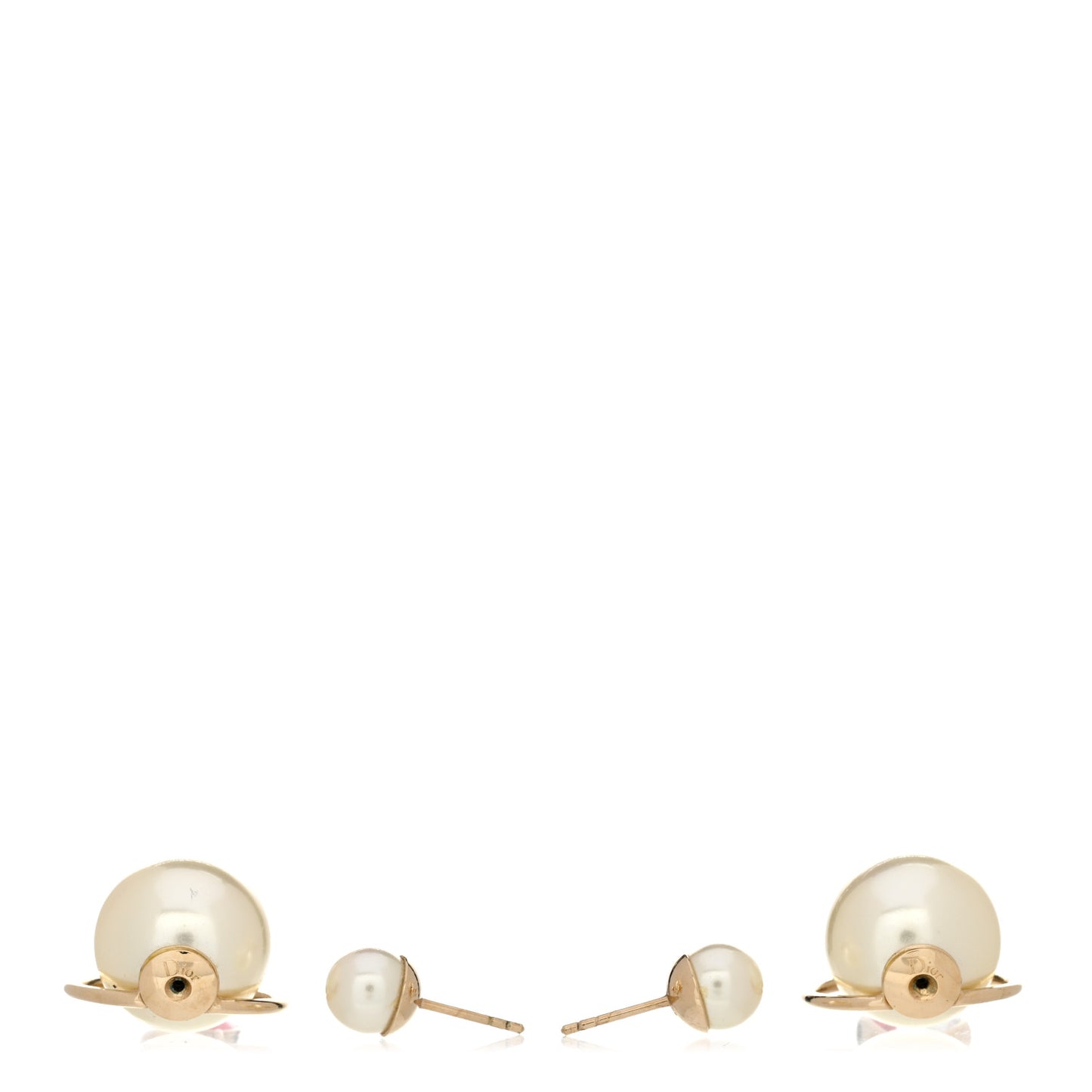 Pearl Crystal Mise En Dior Tribal Dangle Earrings Gold Red