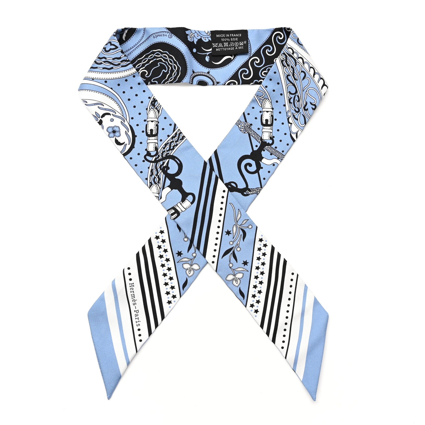 Silk Festival des Amazones Twilly Bleu Jean White Black