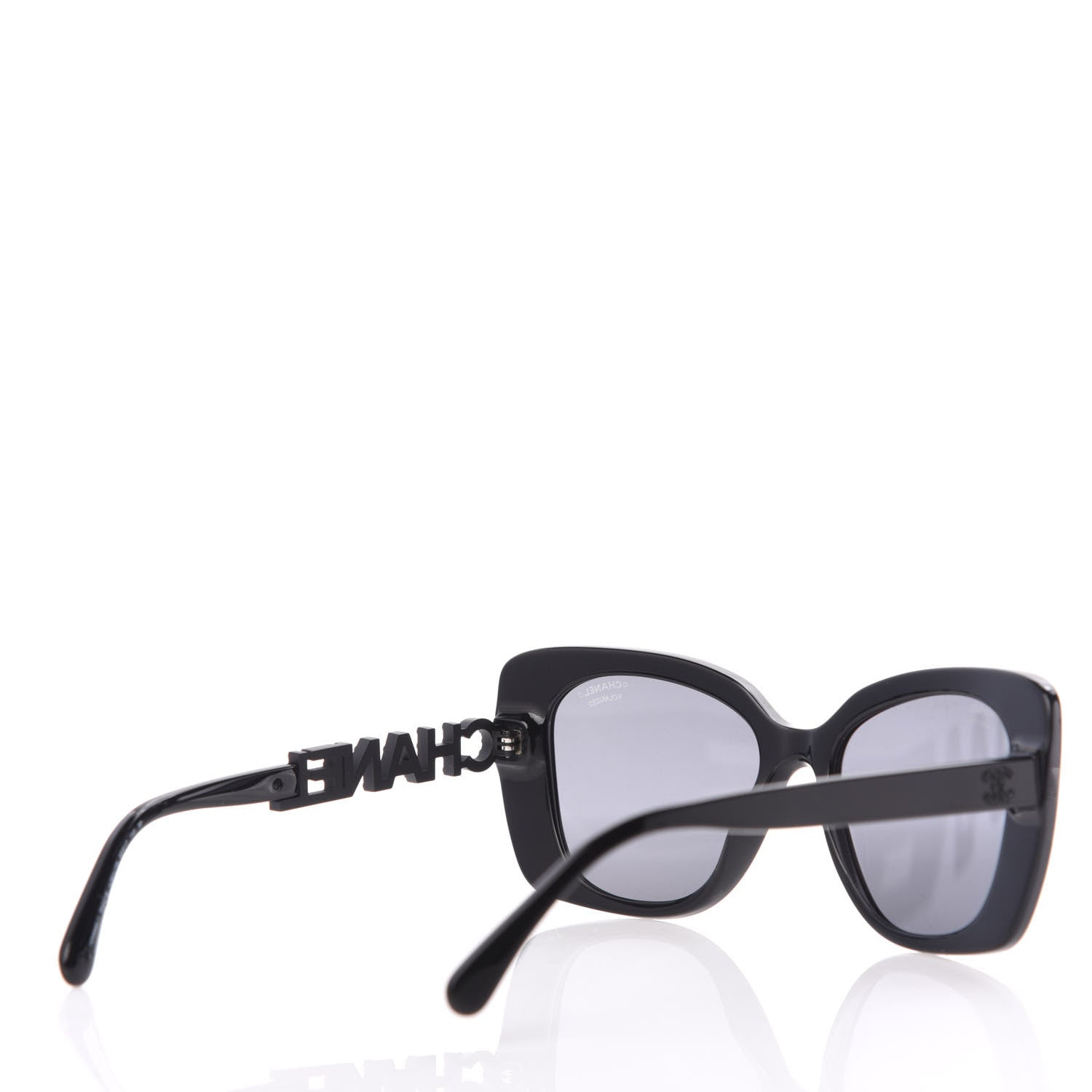 Chanel Acetate Strass Polarized Square Sunglasses 5422-B Black 4 of 8