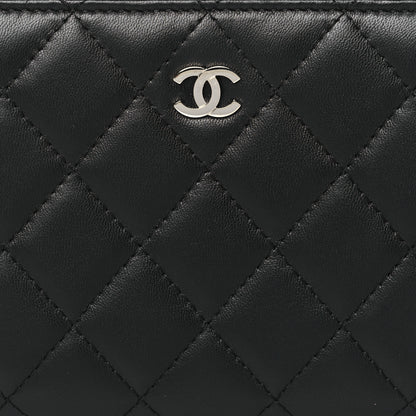 Chanel Lambskin Quilted Large Gusset Zip Around Wallet Black 9 of 10