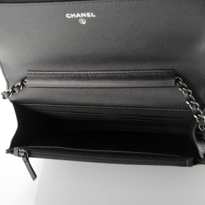 Chanel Caviar Quilted Boy Wallet On Chain WOC So Black 5 of 8