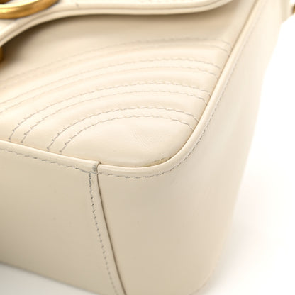 Gucci Calfskin Matelasse Mini GG Marmont Top Handle Shoulder Bag White 11 of 14