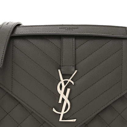 Saint Laurent Grain De Poudre Textured Mixed Matelasse Medium Triquilt Monogram Satchel Earth 8 of 11