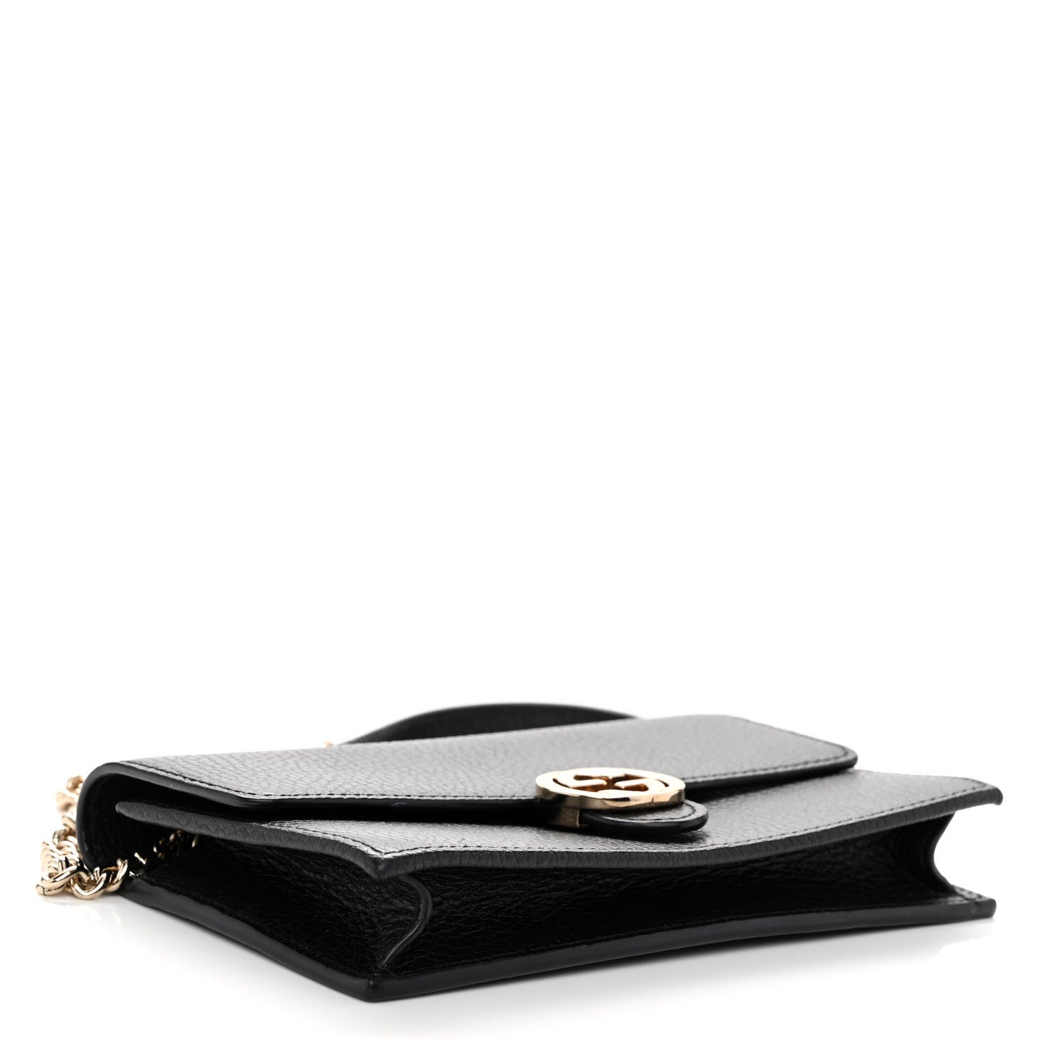 Gucci Dollar Calfskin Interlocking G Chain Wallet Black 4 of 9