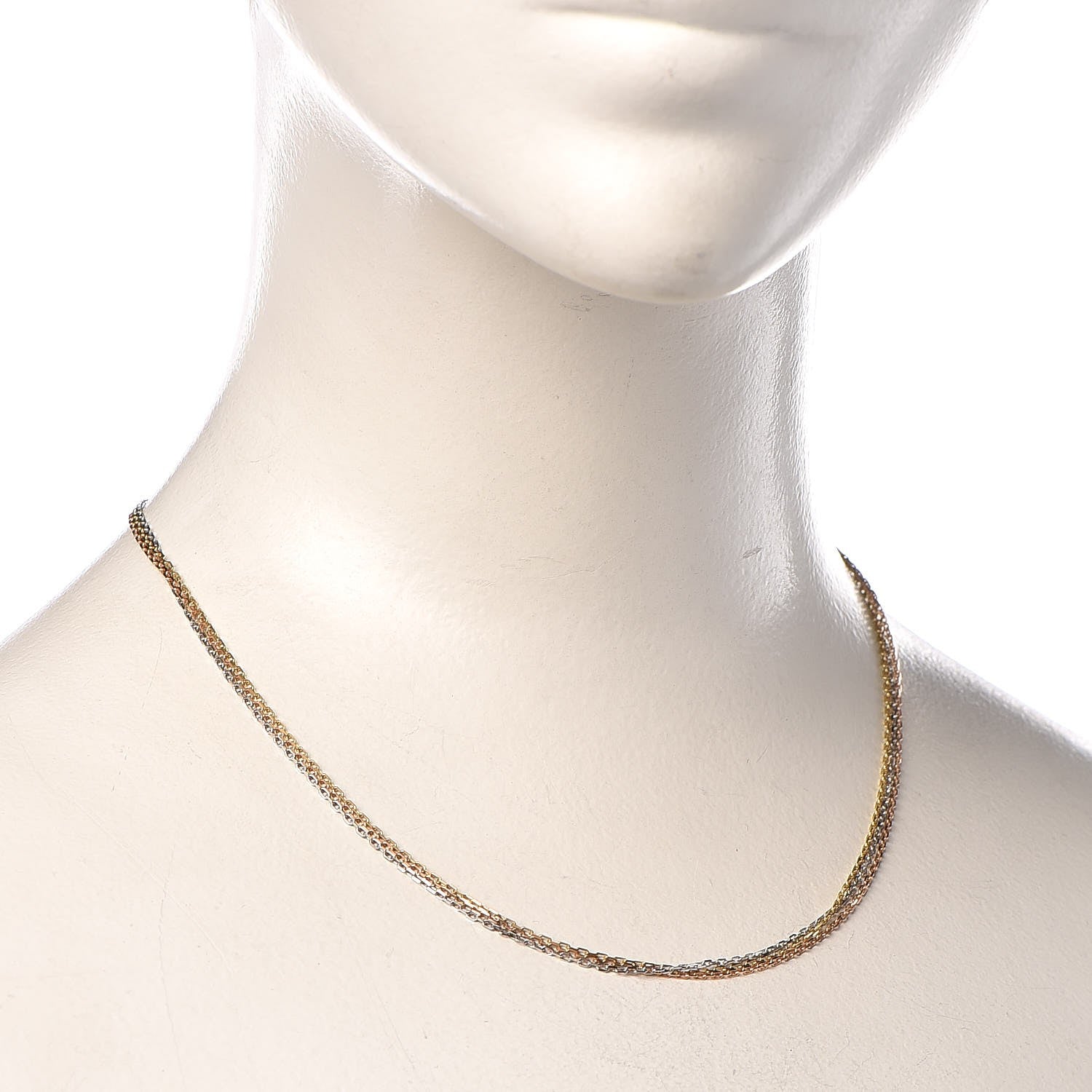 Cartier 18K Pink Yellow White Gold Three Chain Necklace 2 of 5