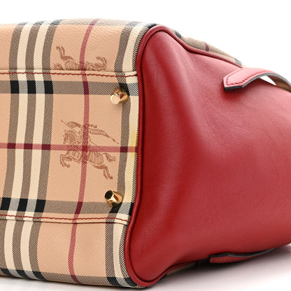 Burberry Haymarket Check Small Canterbury Tote Military Red 9 of 9